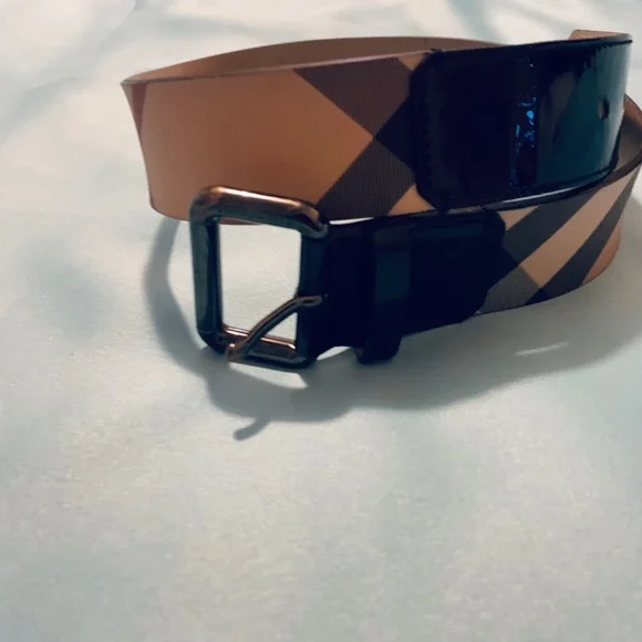 Burberry black leather nova check belt - Picture 8 of 16